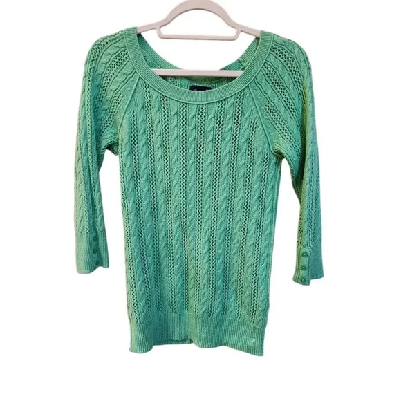 American Eagle Outfitters Sweaters - Women's American Eagle Eyelet 3/4 Sleeve Sweater M